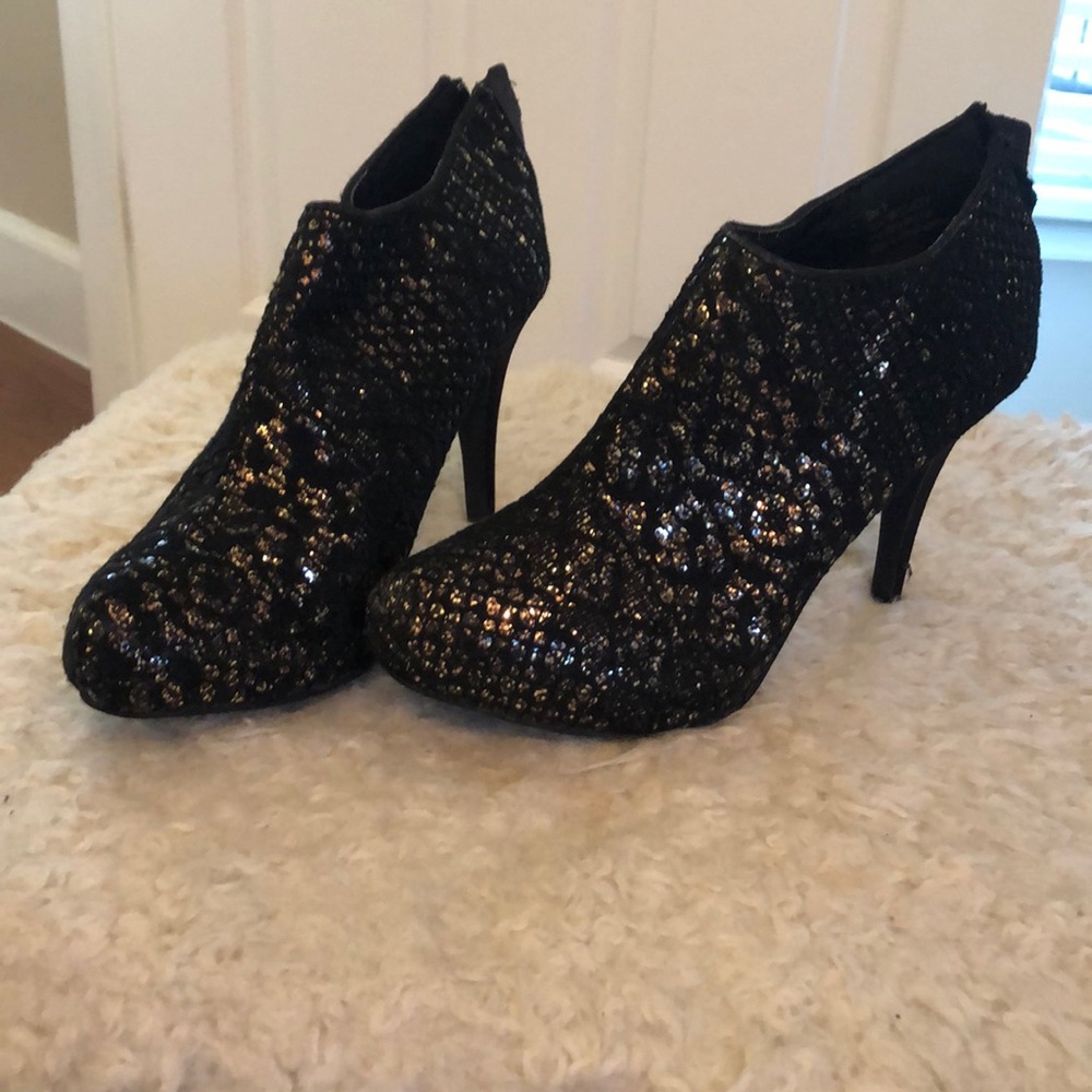 Lace and Sparkle Ankle Booties